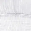 A close-up view of the white mesh material and metal frame of a greenhouse. Produktbild-Vorschau