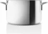 A stainless steel pot with handles, shown in a studio setting with a white background and reflection. Produktbild-Vorschau