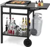 COSTWAY Grilltisch mit klappbarer Tischplatte, Beweglicher Produktbild-Vorschau 1