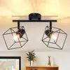 ZMH Deckenlampe 2 Flammig Schwarz E14 Deckenleuchte 350° Produktbild-Vorschau 1