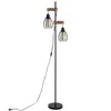ZMH Vloerlamp zwart, metalen staande lamp met houten Productafbeelding-voorbeeld 9
