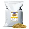A large white bag of bird food with a label and a pile of birdseed in front of it. Produktbild-Vorschau