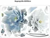 Wandtattoo Wandaufkleber Pfingstrose Blau Weiß Peony Blumen Produktbild-Vorschau 7