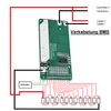 Diagram showing the wiring of a Battery Management System (BMS) for a battery pack. Produktbild-Vorschau