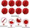 ZERODECO Papier Pompoms Girlande Rot Party Deko 41 Stück Produktbild-Vorschau 4
