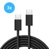 3x USB-C Ladekabel 2m Schwarz – Gesleevtes USB-C auf USB-C Produktbild-Vorschau 1