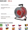 Prodlužovací kabel na bubnu 25 m / 4 zásuvky / červený / PVC / 230 V / 1,5 mm2 Náhled obrázku produktu