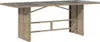 A bar table with a glass top and woven sides, shown from the front on a white background. Produktbild-Vorschau