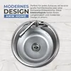 ANW HOME Kuchynský drez, okrúhly, Ø51 x 16 cm, saténový, so Náhľad obrázku produktu 2