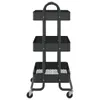 vidaXL 3-Etagen-Wagen Schwarz 43x34x79 cm Stahl Produktbild-Vorschau 4