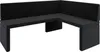 A black sectional bench with a white background. Voir les images du produit