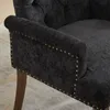 Chenille Esszimmerstuhl, Massivholz-Beine, Anthrazitgrau, Produktbild-Vorschau 4