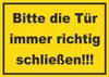 Aufkleber Bitte die Tür immer richtig gelb-schwarz A4 Produktbild-Vorschau 1