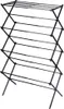 A black, collapsible drying rack with multiple levels. Produktbild-Vorschau