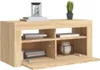 vidaXL Armoire TV avec lampes LED Chêne Sonoma 90x35x40 cm Voir les images du produit 13