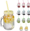 Relaxdays Trinkgläser mit Deckel und Strohhalm, 12er Set Produktbild-Vorschau 1