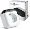 A product shot of a smart plug-in thermostat and its packaging. Produktbild-Vorschau