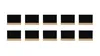 Ten small black chalkboards with brown bases are arranged in two rows on a white background. Anteprima dell’immagine prodotto