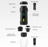 An exploded diagram of a portable coffee machine with its components labeled. Náhled obrázku produktu