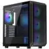 A black computer tower case with RGB lighting. Produktbild-Vorschau