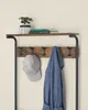 A close-up shot of a rustic-style coat rack and shelf unit. Náhled obrázku produktu