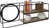 Wandregal mit Spiegel schwarz Metall 50 cm x 10 cm x 20 cm Produktbild-Vorschau 5