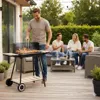 Grill węglowy ogrodowy na kółkach z 3 półkami i rożnem Podgląd zdjęcia produktu 9