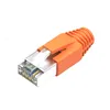 A close-up studio shot of an orange RJ45 connector against a white background. Anteprima dell’immagine prodotto