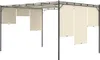 vidaXL Gartenpavillon mit Seitenvorhang 4x3x2,25 m Creme Produktbild-Vorschau 4