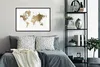 MuchoWow® MuchoWow® Gerahmtes Poster Weltkarte - Gold - Produktbild-Vorschau 2