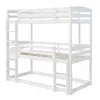 A white triple bunk bed with ladders on each side, shown against a white background. Náhled obrázku produktu