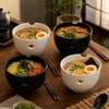 4er Set Soft Ramenschalen 500ml Schwarz & Weiß mit Produktbild-Vorschau 2