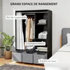 HOMCOM Armoire penderie, dressing avec rideau, armoire Voir les images du produit 4