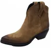 Lazamani Damen Westernstiefelette Hellbraun Rauleder Größe: Produktbild-Vorschau 24