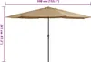 vidaXL Sonnenschirm mit Metall-Mast 390 cm Taupe Produktbild-Vorschau 6