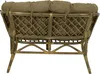 The back view of a rattan sofa with cushions. Produktbild-Vorschau