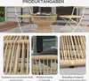 A collage showing a rattan table and chairs set, with close-ups of its features. Produktbild-Vorschau