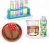 A collage of images depicting science experiments, including test tubes, a bubbling concoction in a bowl, and liquids mixing in a beaker and bottle. Náhled obrázku produktu