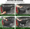 A collage of four images showing how to use a rotatable truck bed storage box. Náhled obrázku produktu