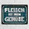 Fleisch ist mein Gemüse Metallschild in blau Wurst Essen Produktbild-Vorschau 2
