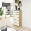 A modern living room or entryway with a chest of drawers, a mirror, and decorative items. Produktbild-Vorschau