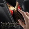 A hand is shown interacting with a folded smartphone screen, with marketing text overlaid. Produktbild-Vorschau