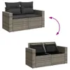 Design 6-tlg. Garten-Sofagarnitur mit Kissen Grau Poly Produktbild-Vorschau 7