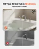Comparison of two bathtubs, one with a faucet labeled 'Ours' and another labeled 'Others', showing water filling speed. Podgląd zdjęcia produktu