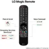 An LG Magic Remote with its features highlighted by text and lines. Produktbild-Vorschau
