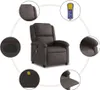 vidaXL Sedia per massaggi marrone scuro in vera pelle Anteprima dell’immagine prodotto 6