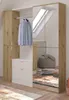 Garderobe Set "Line-Up" Eiche und weiß Hochglanz Produktbild-Vorschau 1