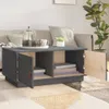 The Living Store Couchtisch Grau 80x50x35 cm Massivholz Produktbild-Vorschau 3