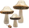 Set de 3 champignons en bois avec paillettes dorées - 18 / Voir les images du produit 1