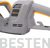 Close-up of the motor housing and handle of a hedge trimmer. Náhled obrázku produktu